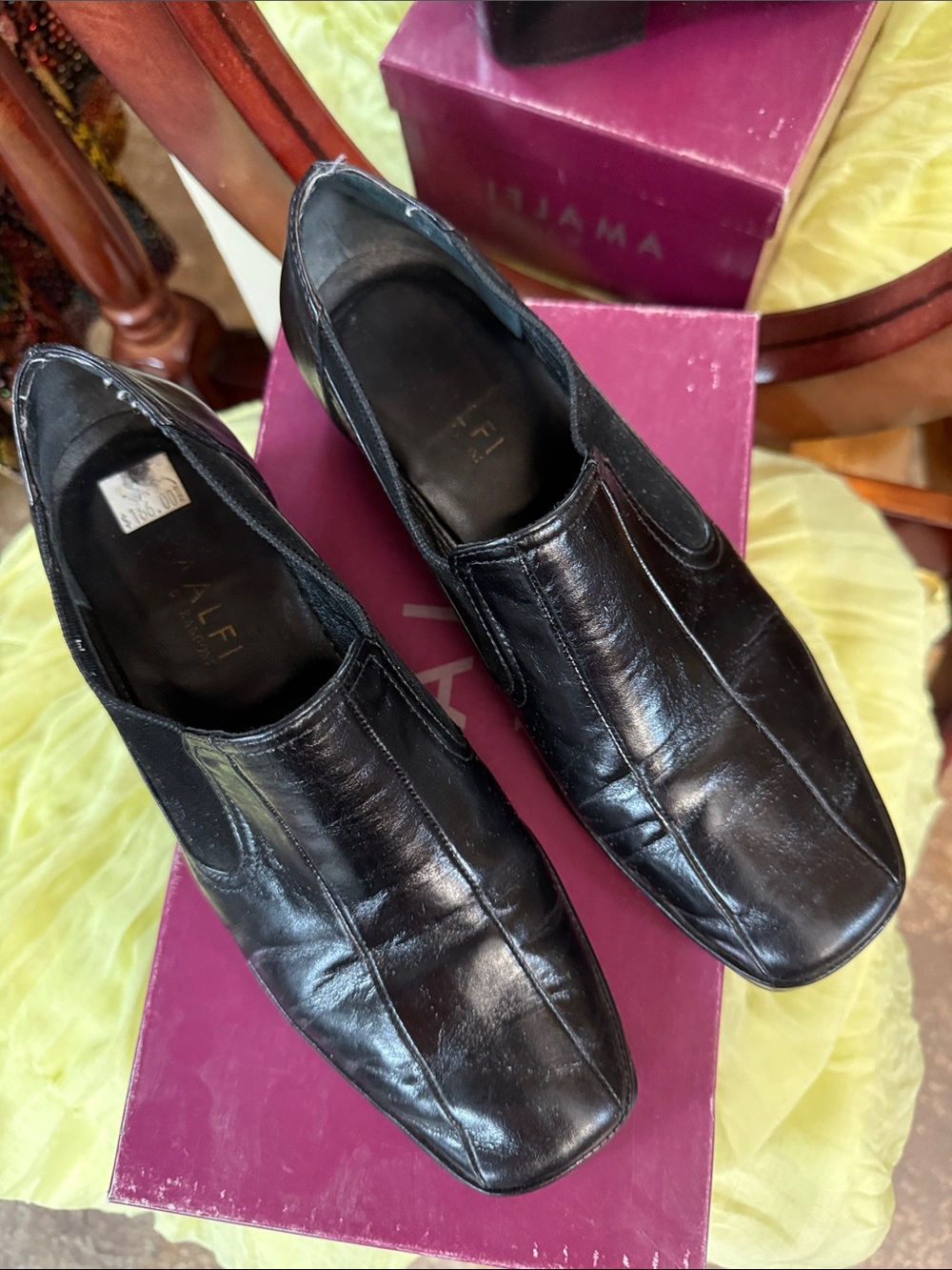 Alfani Black Leather Slip-On Loafers